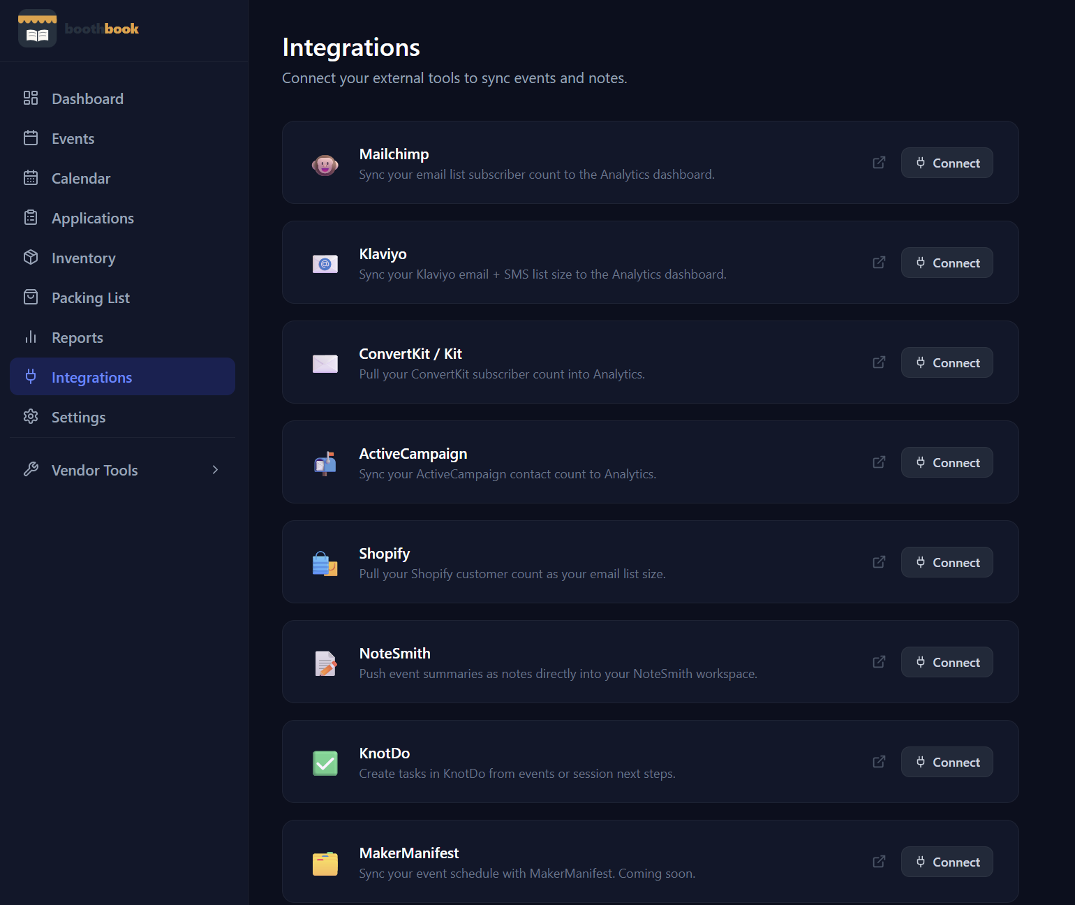 Fairkeep integrations page